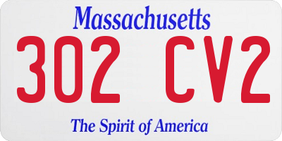 MA license plate 302CV2