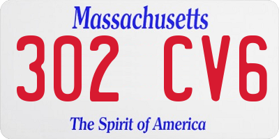 MA license plate 302CV6