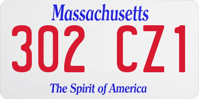 MA license plate 302CZ1