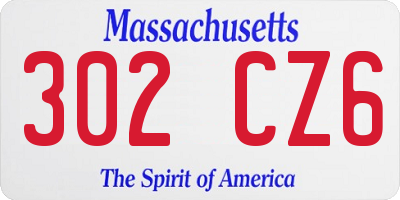 MA license plate 302CZ6