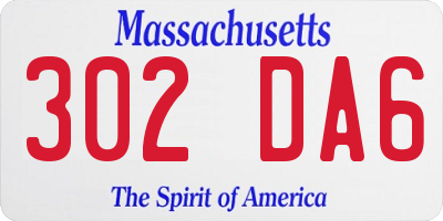 MA license plate 302DA6