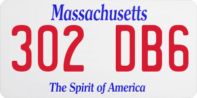 MA license plate 302DB6