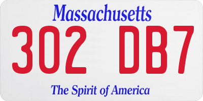 MA license plate 302DB7