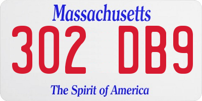 MA license plate 302DB9