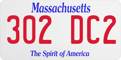 MA license plate 302DC2
