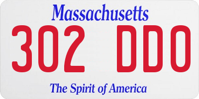 MA license plate 302DD0