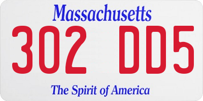 MA license plate 302DD5