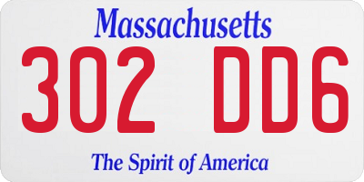 MA license plate 302DD6