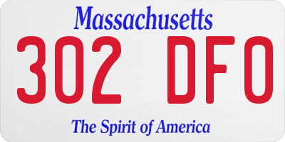 MA license plate 302DF0