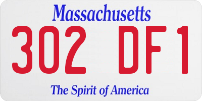 MA license plate 302DF1