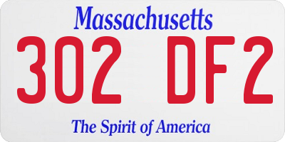 MA license plate 302DF2