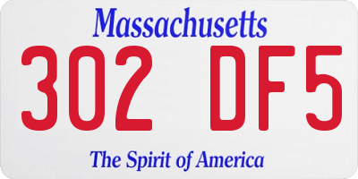 MA license plate 302DF5