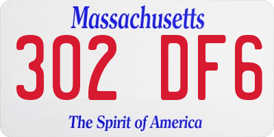 MA license plate 302DF6