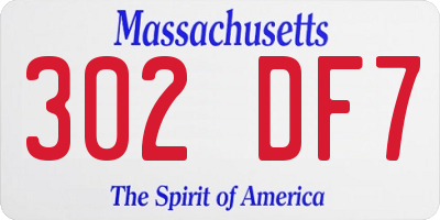 MA license plate 302DF7