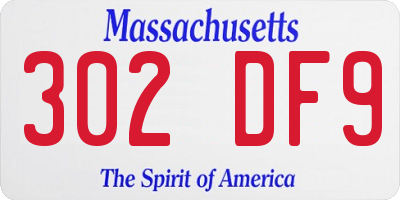 MA license plate 302DF9
