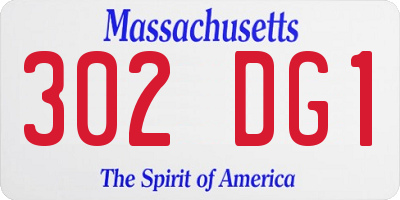 MA license plate 302DG1