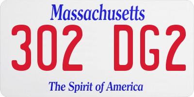 MA license plate 302DG2