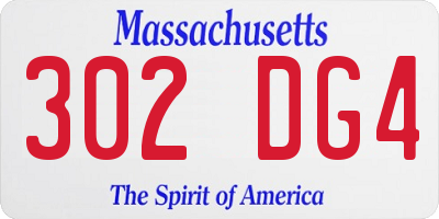 MA license plate 302DG4