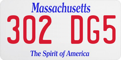 MA license plate 302DG5