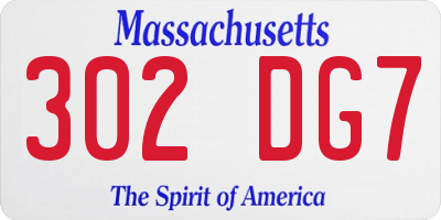 MA license plate 302DG7