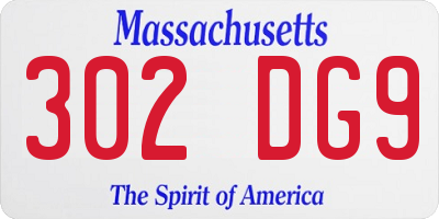 MA license plate 302DG9