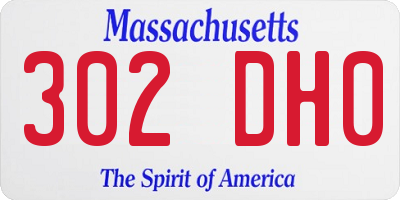 MA license plate 302DH0