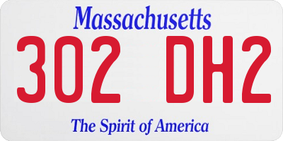 MA license plate 302DH2