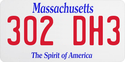 MA license plate 302DH3