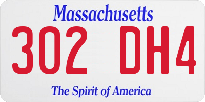MA license plate 302DH4