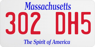 MA license plate 302DH5