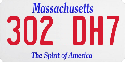 MA license plate 302DH7