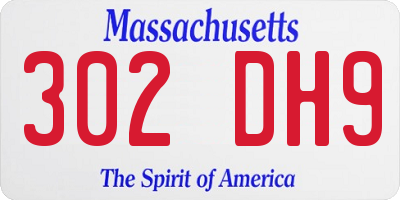 MA license plate 302DH9