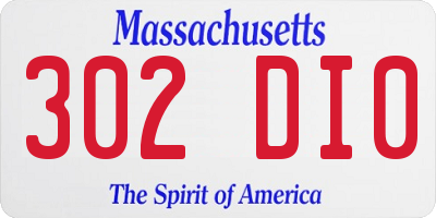MA license plate 302DI0