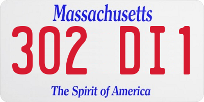MA license plate 302DI1