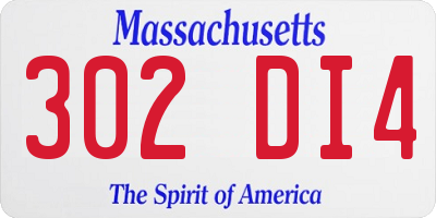 MA license plate 302DI4
