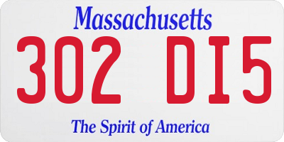 MA license plate 302DI5