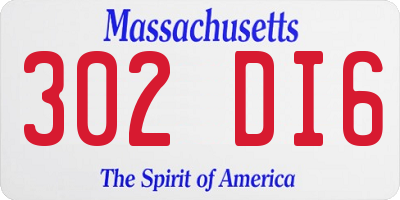 MA license plate 302DI6