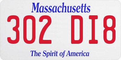 MA license plate 302DI8
