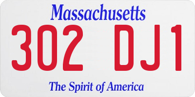 MA license plate 302DJ1