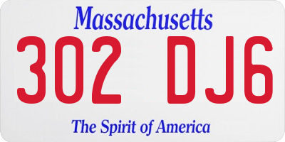 MA license plate 302DJ6
