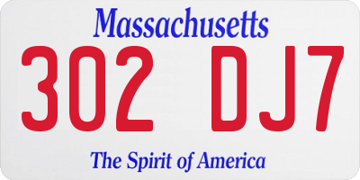MA license plate 302DJ7