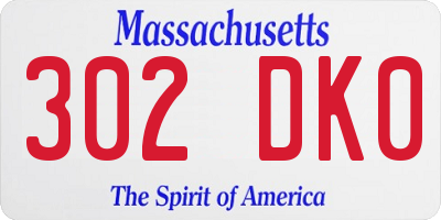 MA license plate 302DK0