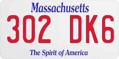 MA license plate 302DK6