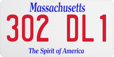 MA license plate 302DL1