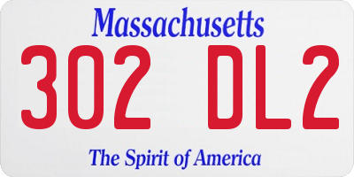MA license plate 302DL2