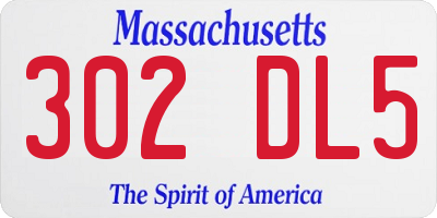 MA license plate 302DL5