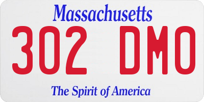 MA license plate 302DM0