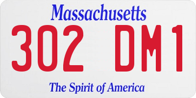 MA license plate 302DM1