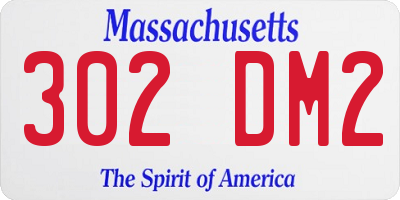 MA license plate 302DM2