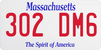 MA license plate 302DM6